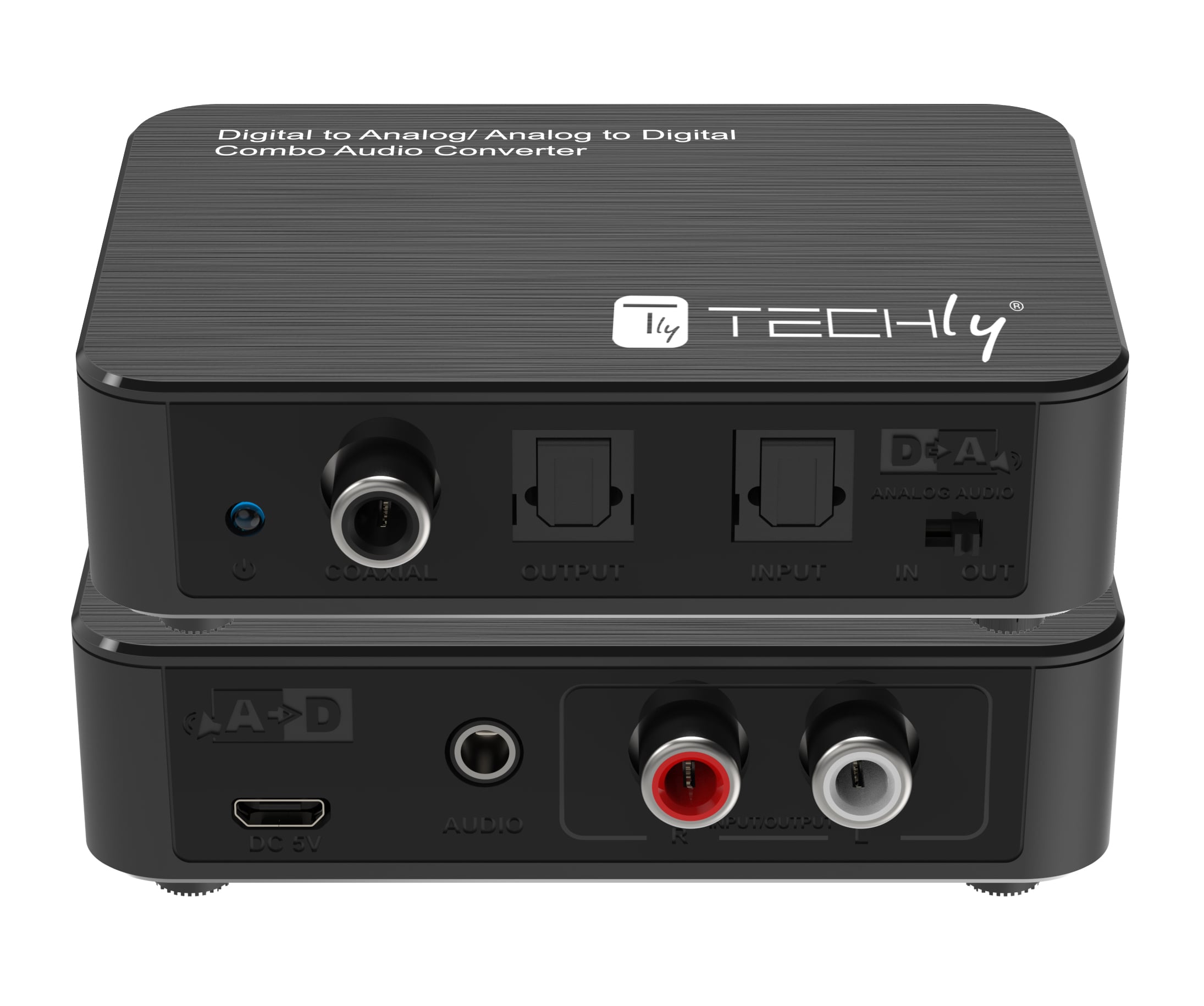 Convertitore Audio da Digitale ad Analogico / da Analogico a Digitale SPDIF Toslink Stereo 3,5'' - Techly IDATA SPDIF-10