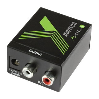 Coaxial/Toslink Digital Audio SPDIF Converter to Analog L/R - Techly IDATA SPDIF- 3