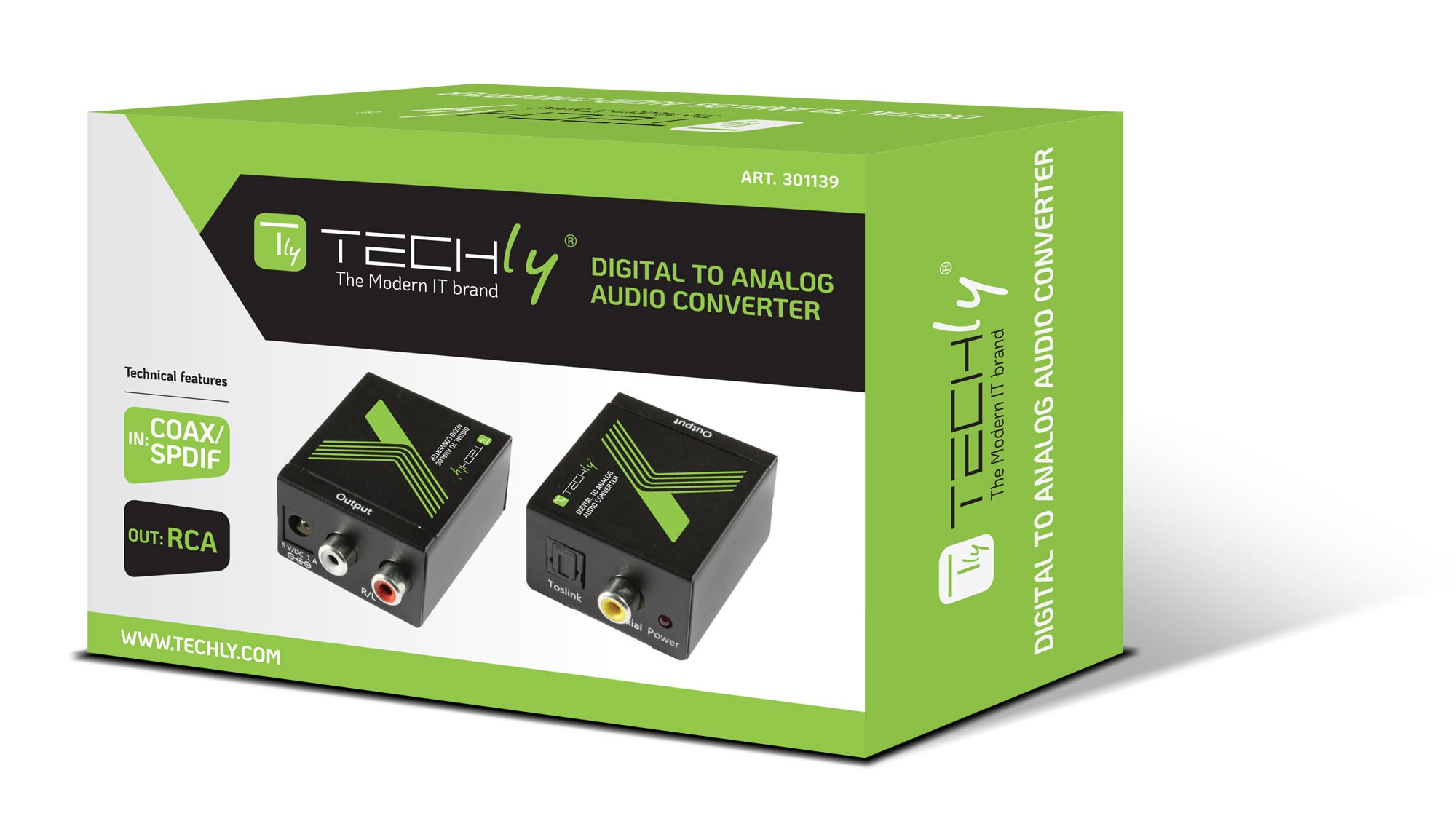 Convertitore Audio da digitale SPDIF ad analogico - Techly IDATA SPDIF-3