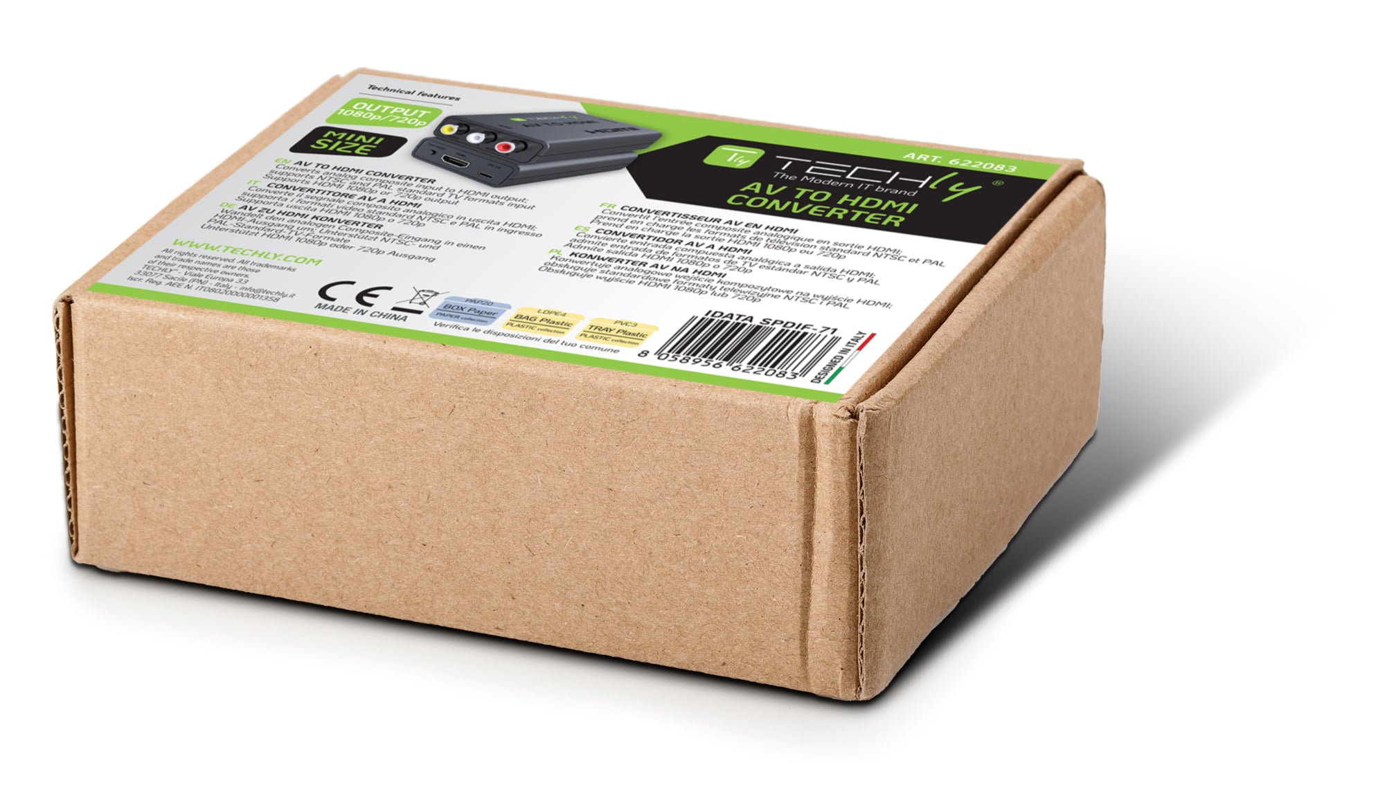 Convertitore AV 3 RCA ad HDMI - Techly IDATA SPDIF-71