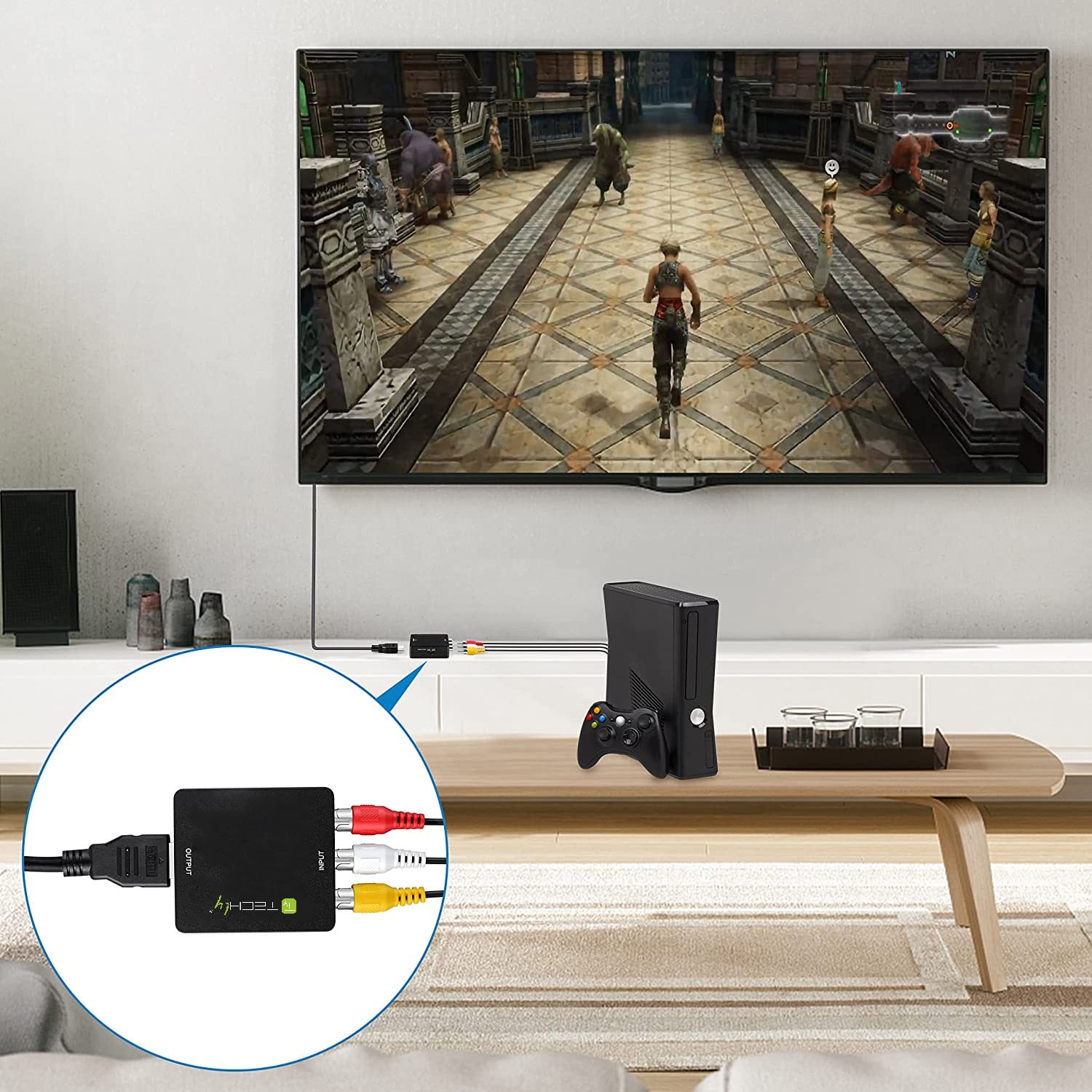 Convertitore AV 3 RCA ad HDMI - Techly IDATA SPDIF-71