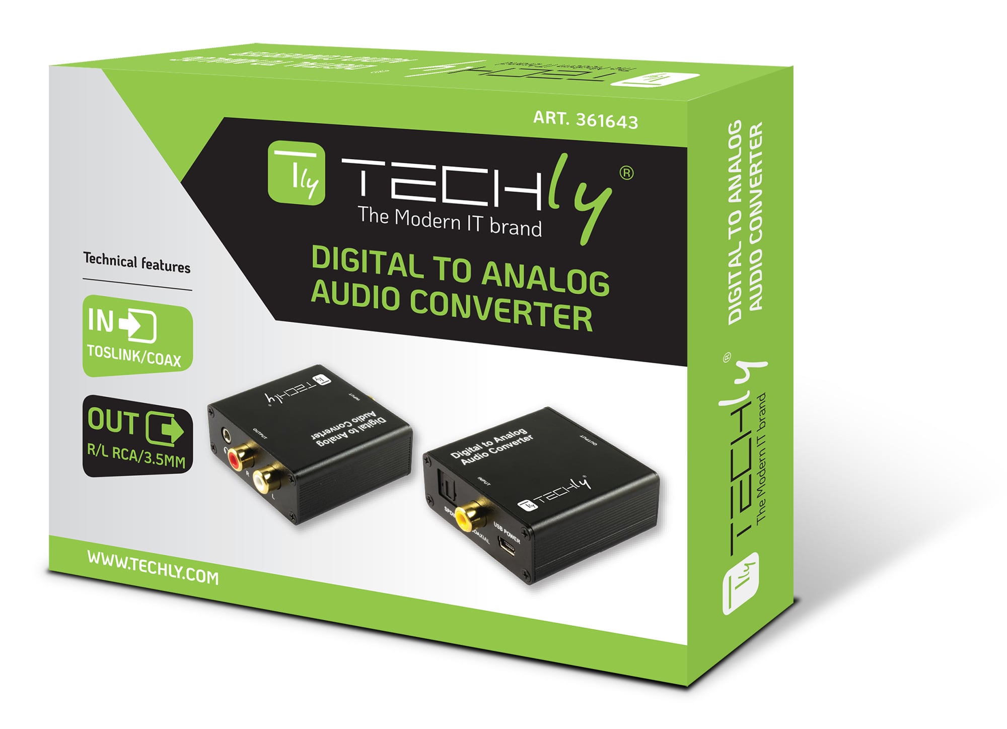 Convertitore audio da digitale ad analogico - Techly IDATA SPDIF-9
