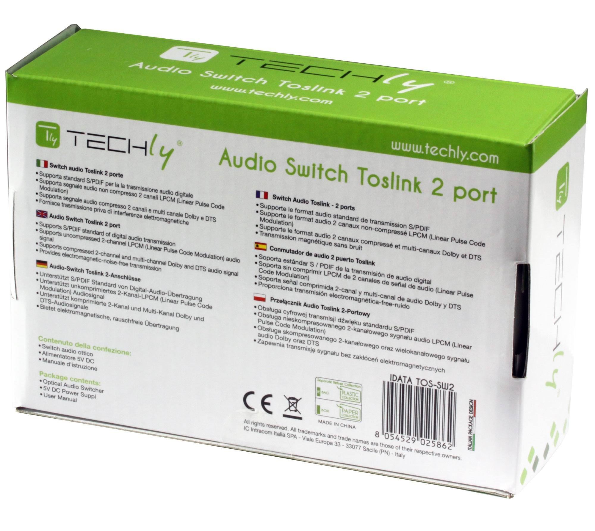 Switch Audio Toslink 2 Porte - Techly IDATA TOS-SW2
