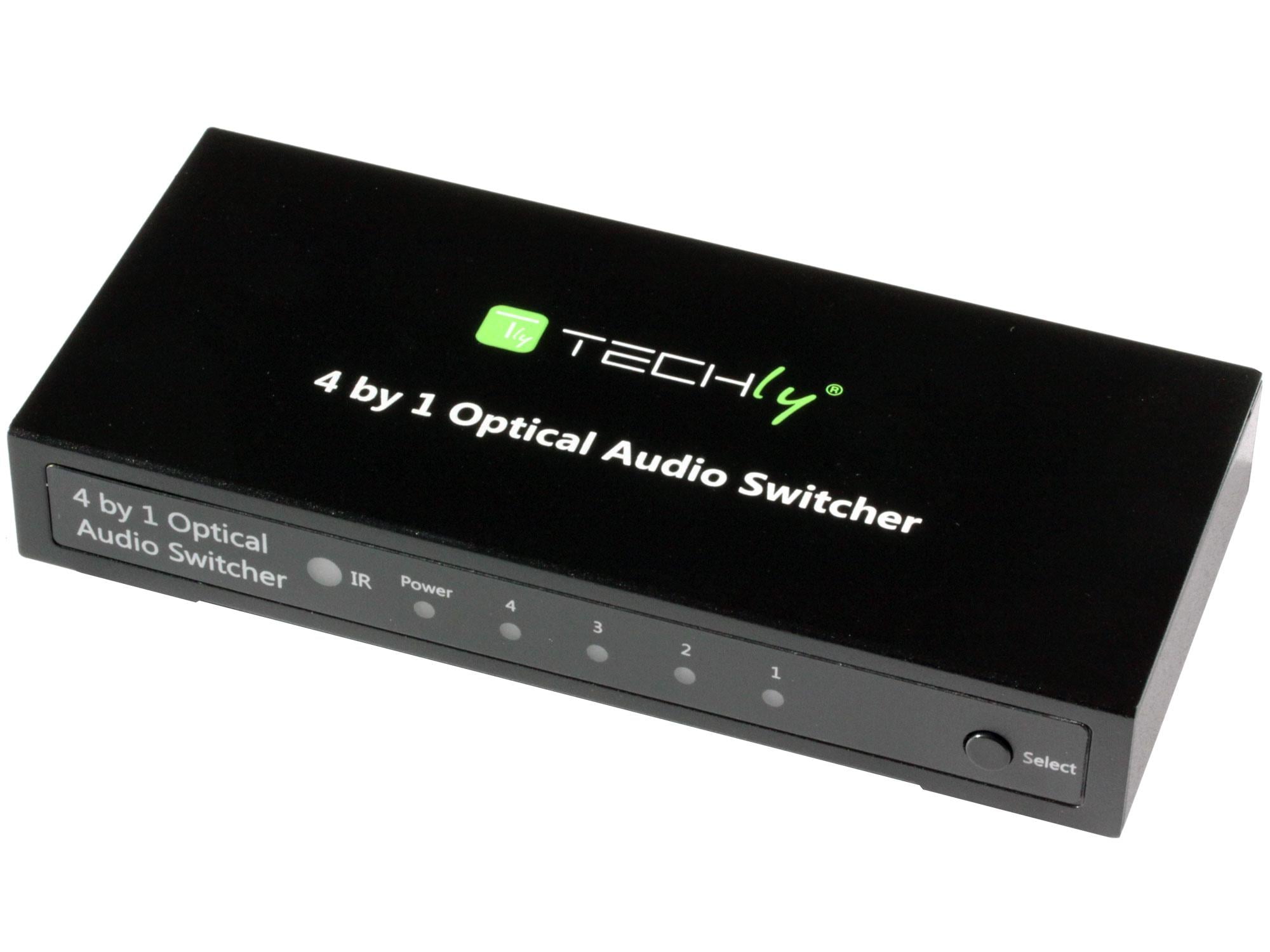 Switch Audio Toslink 4 Porte con Telecomando IR - Techly IDATA TOS-SW4