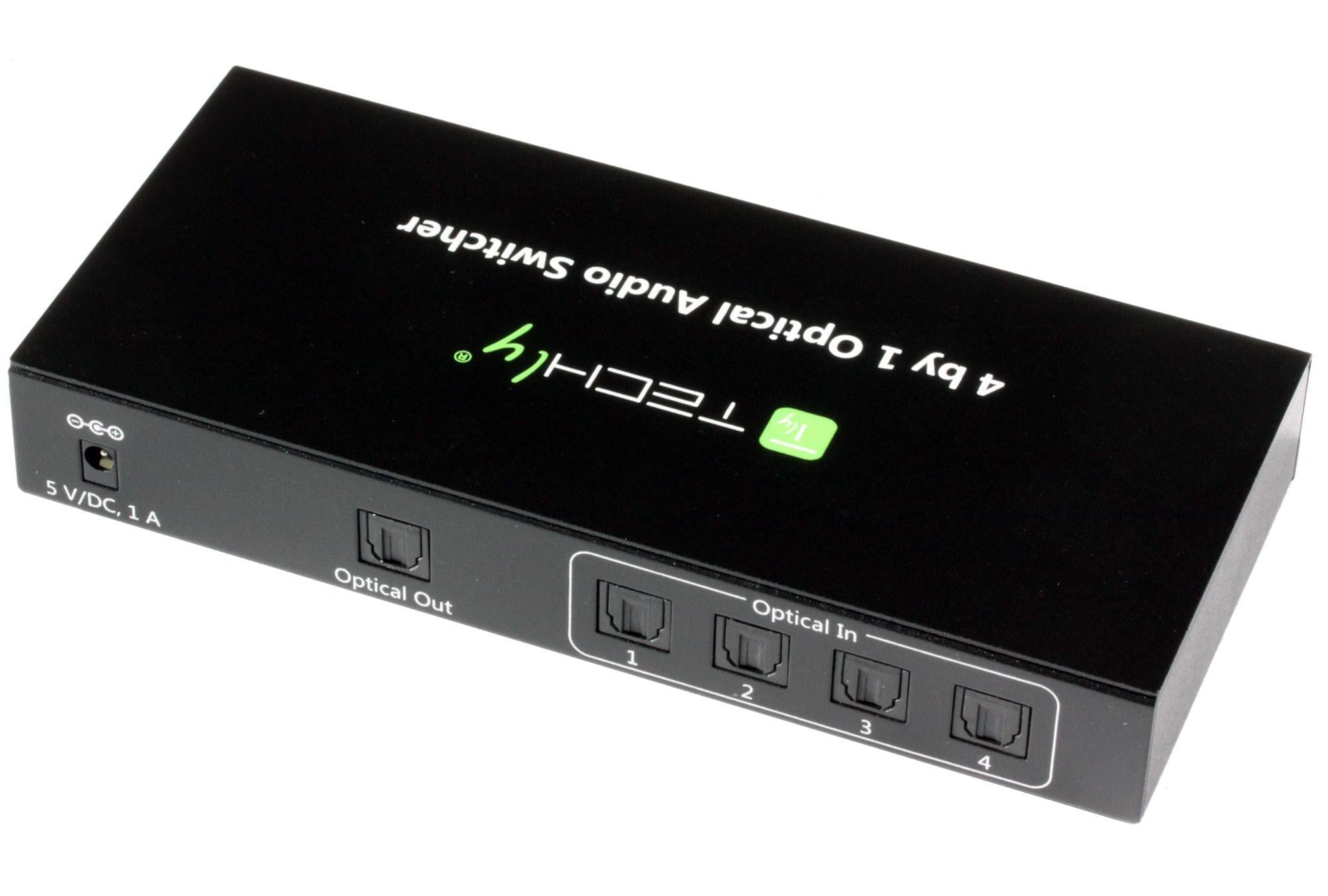 Switch Audio Toslink 4 Porte con Telecomando IR - Techly IDATA TOS-SW4
