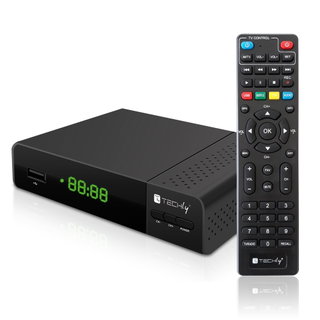 Digital Receiver Decoder DVB-T/T 2 H. 265 HEVC 10 bit with Display - Techly IDATA TV-DT 2 PLB