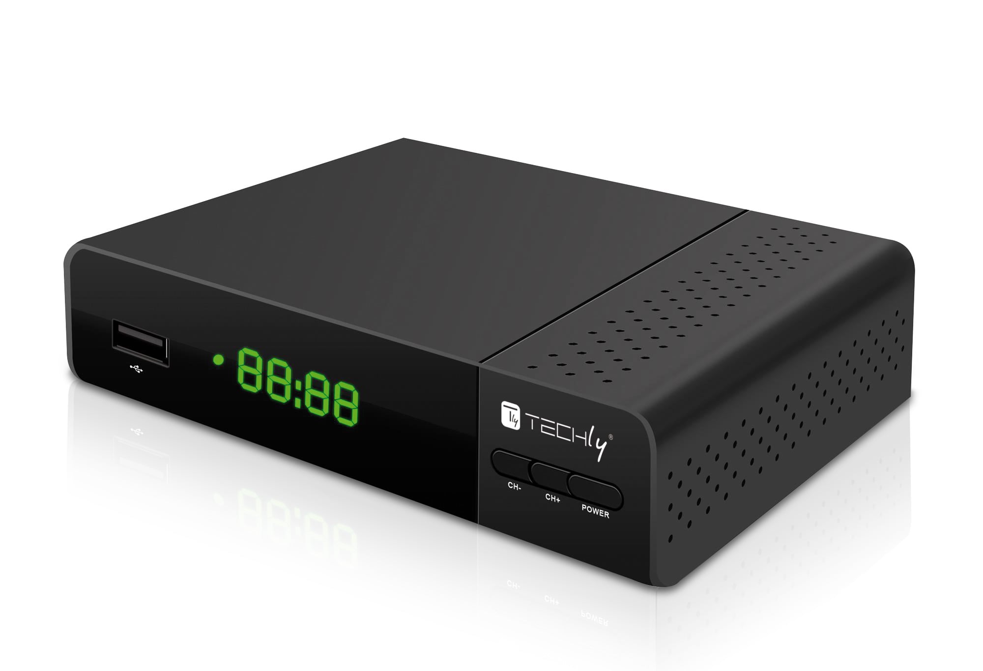 Digital Receiver Decoder DVB-T/T 2 H. 265 HEVC 10 bit with Display - Techly IDATA TV-DT 2 PLB