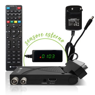 Decoder Ricevitore Digitale Terrestre DVB-T/T2 H.265 HEVC 10bit USB HDMI Scart - Techly IDATA TV-DT2SCA