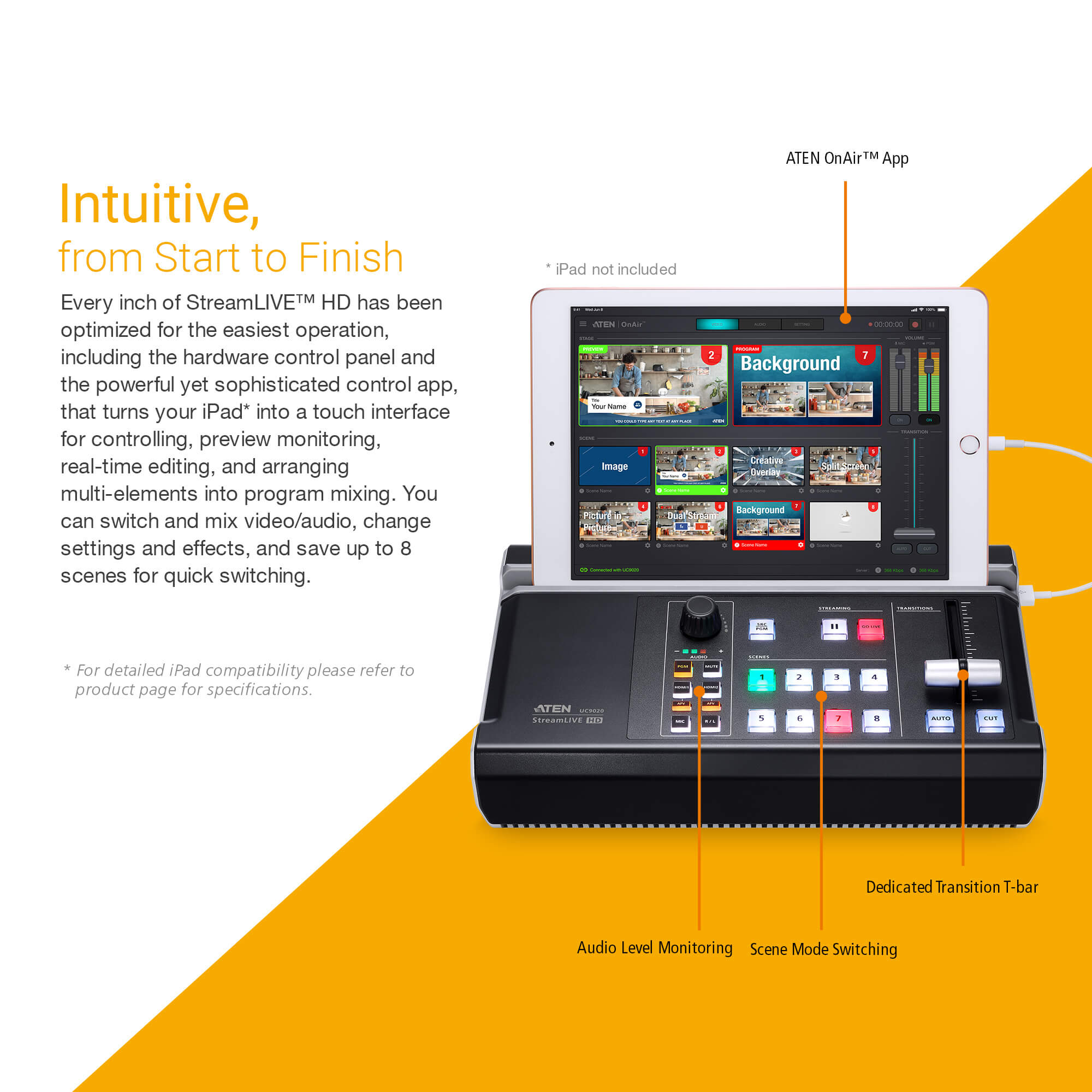 Mixer Audio/Video multicanale All-in-one per StreamLive™ HD su CDN e Social Network UC9020 - Aten IDATA UC-9020