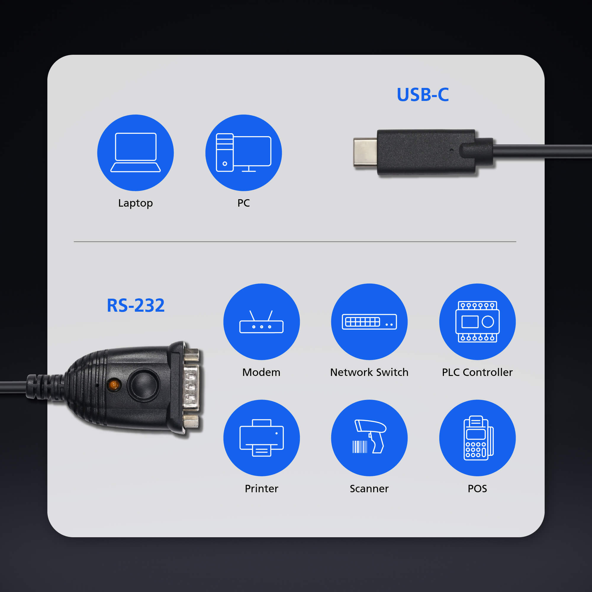 USB-C to RS- 232 adapter - Aten IDATA UC 232 C
