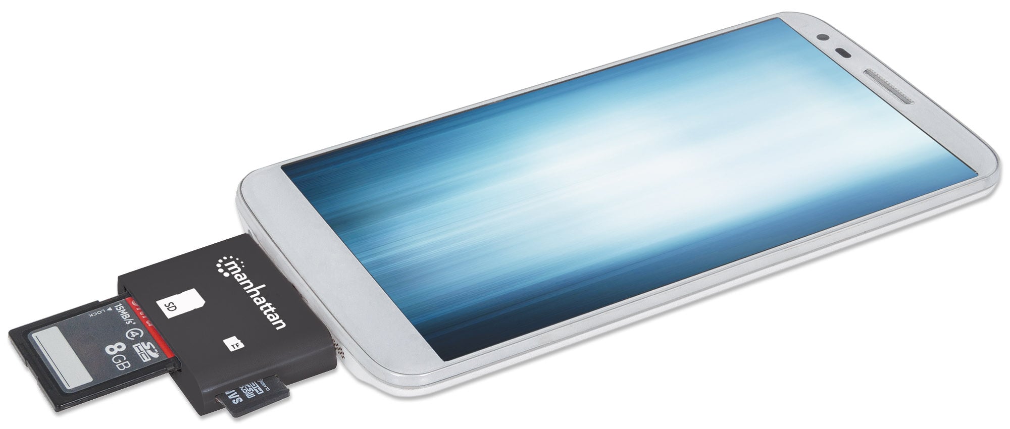 Mini Lettore Micro USB di Memorie SD/MicroSD per Smartphone e Tablet - Manhattan IDATA UOTG-READER3