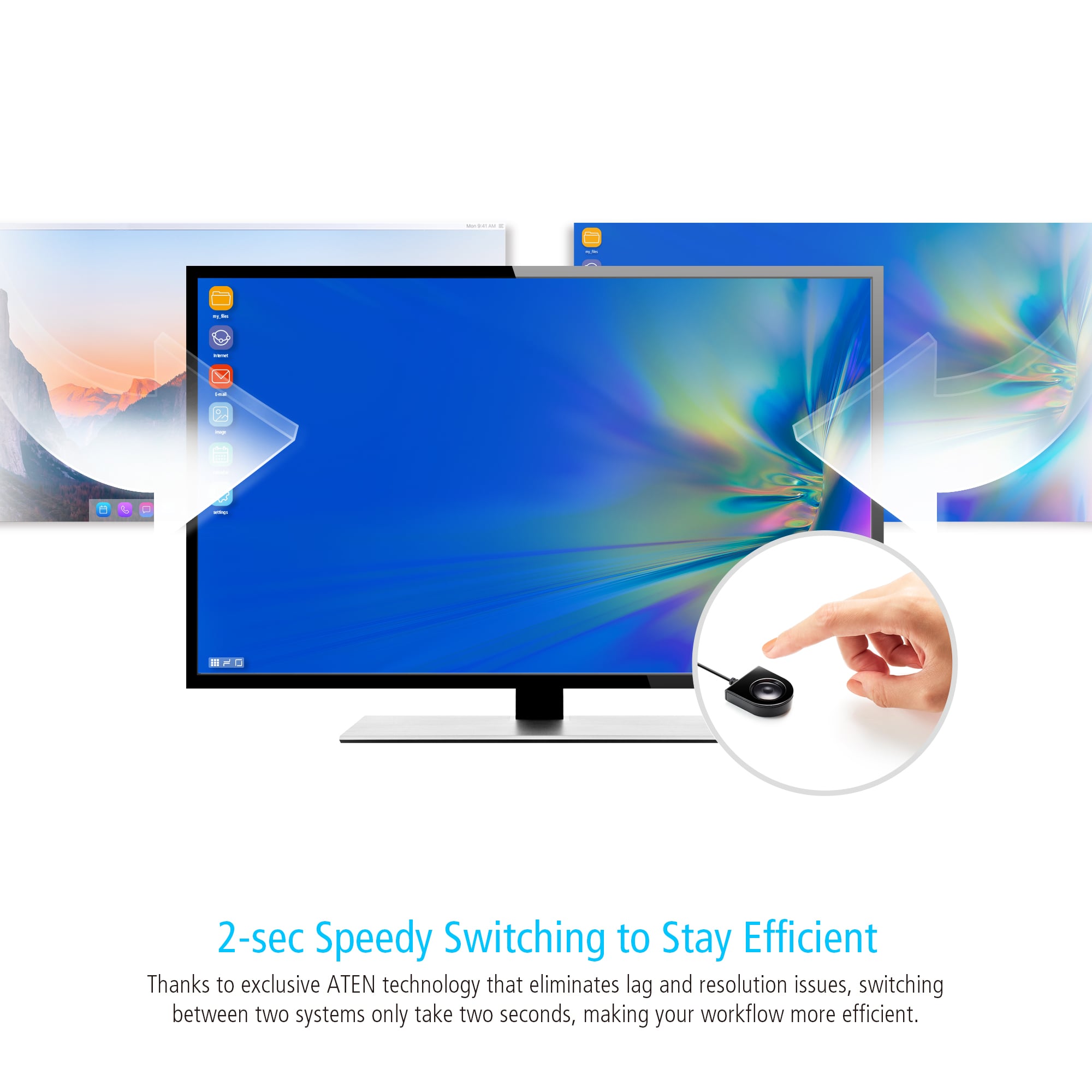 Switch Dock USB-C™ Gen 1 a 2 porte con pass-through dell'alimentazione, US3310 - Aten IDATA US-3310