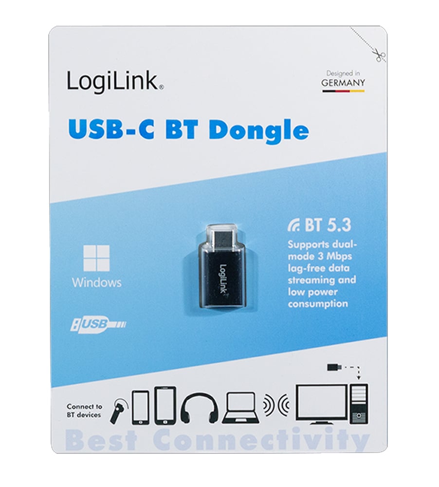 Adattatore Bluetooth 5.3 fino a 20m USB-C™ 3 Mbit/s USB 3.2 - Logilink IDATA USB-BLT5C