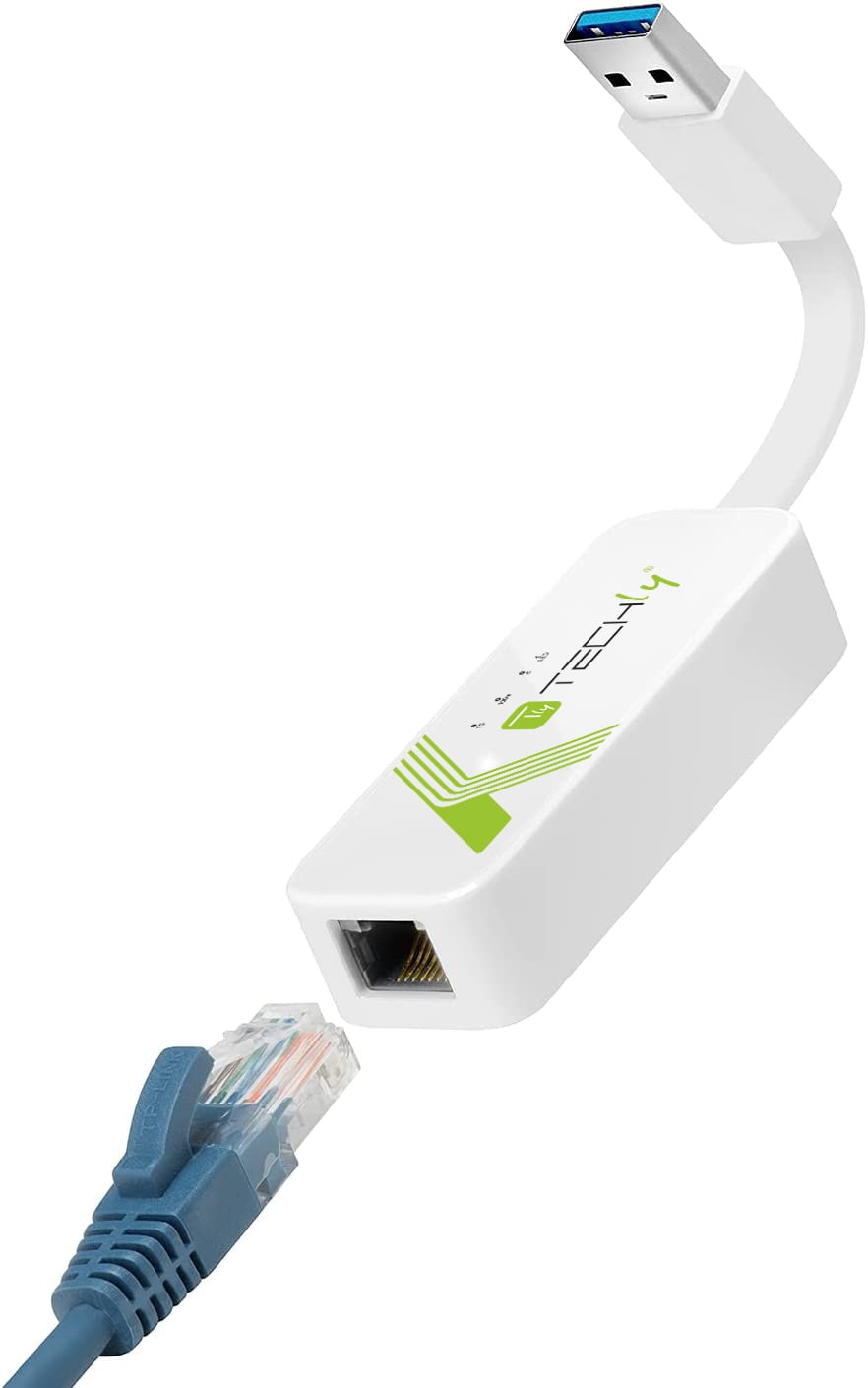 Adattatore Convertitore USB 3.0 Ethernet Gigabit RJ45 Lan - Techly IDATA USB-ETGIGA-3A