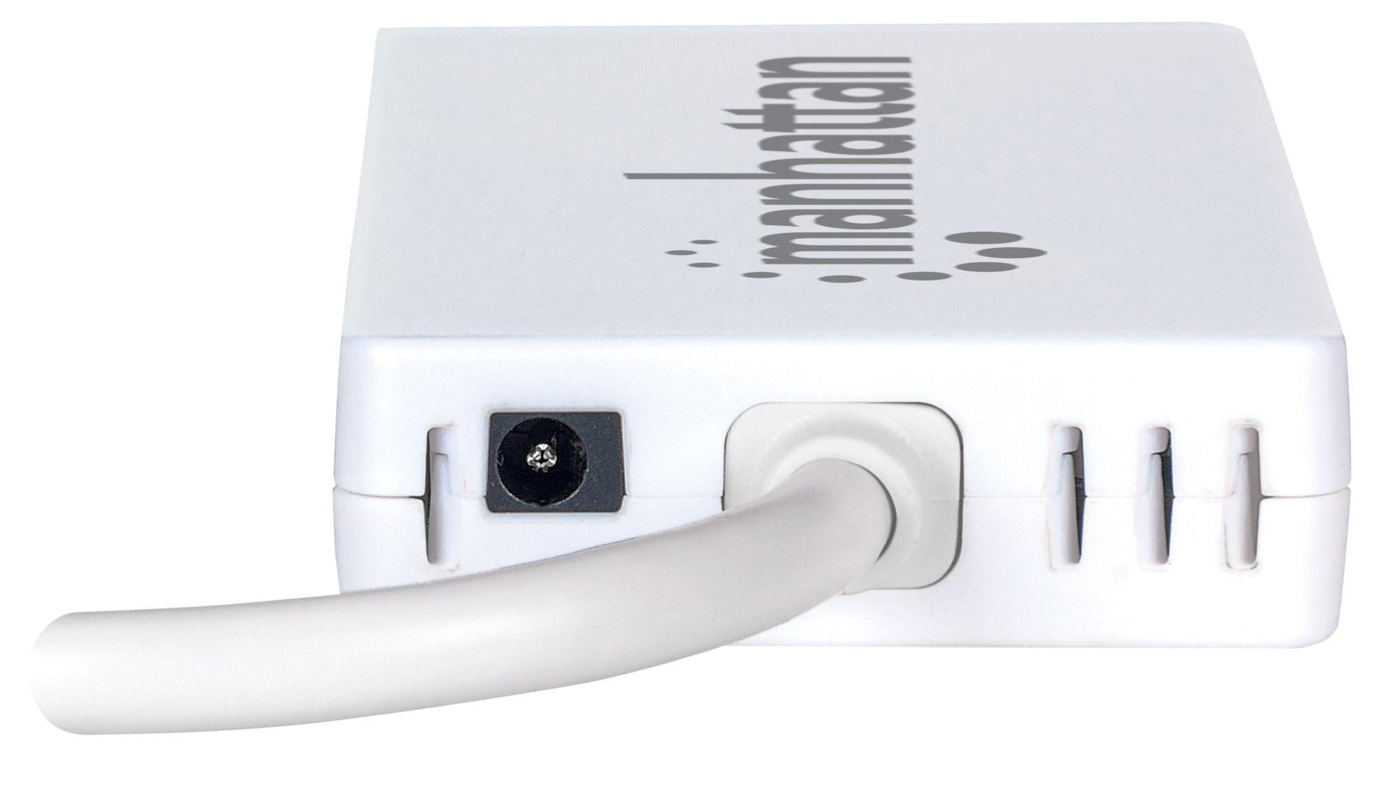 Hub 3 porte USB 3.0 con Adattatore Ethernet Gigabit - Manhattan IDATA USB-ETGIGA-3U