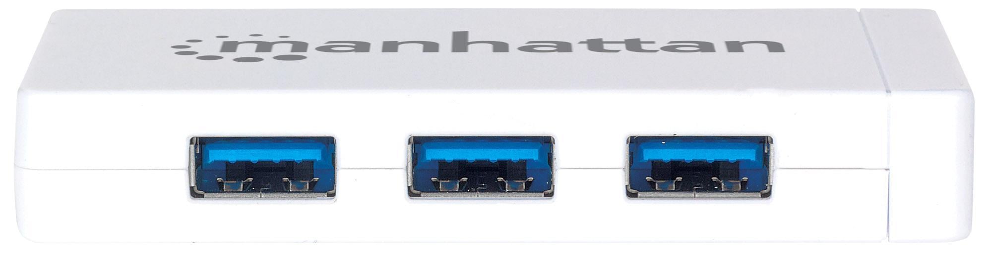 Hub 3 porte USB 3.0 con Adattatore Ethernet Gigabit - Manhattan IDATA USB-ETGIGA-3U