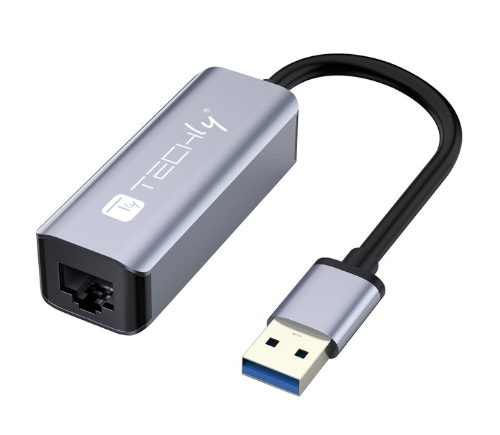 Adattatore Convertitore USB 3.2 Tipo A a RJ45 Gigabit - Techly IDATA USB-ETGIGA-AA