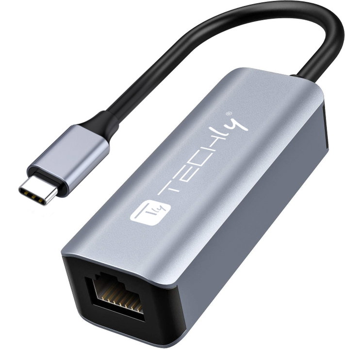 Adattatore Convertitore USB-C 3.2 a RJ45 Gigabit - Techly IDATA USB-ETGIGA-CA