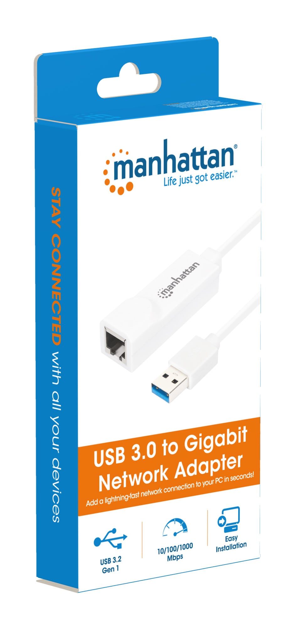 Adattatore USB 3.2 con porta Ethernet LAN 1Gbps - Manhattan IDATA USB-ETGIGA3