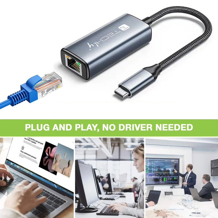 Adattatore Convertitore USB-C 3.2 a RJ45 2.5 Gigabit Ethernet - Techly IDATA USB-ETGIGAC2