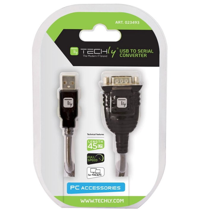Convertitore da USB a Seriale RS232 in Blister - Techly IDATA USB-SER-2T