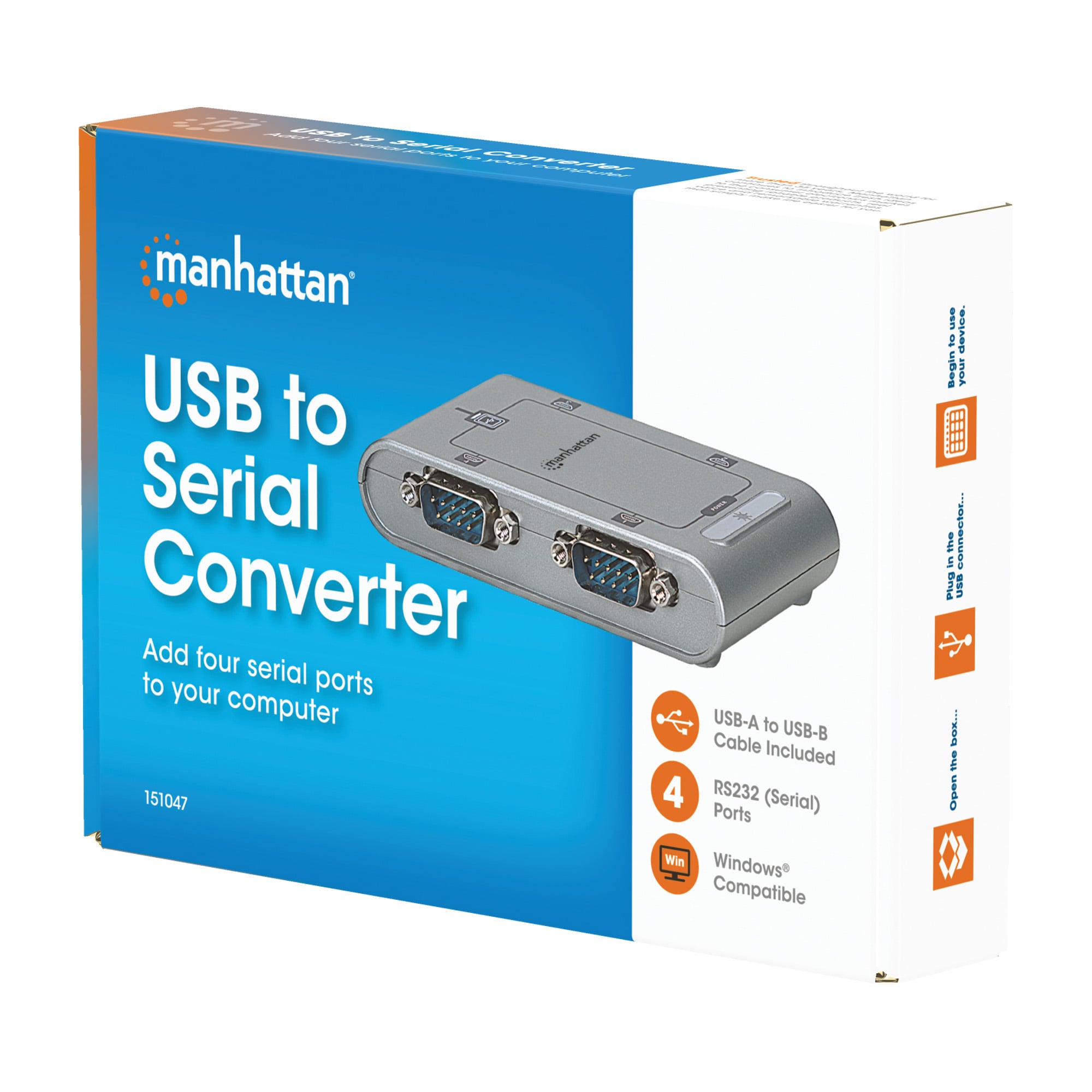 Convertitore da USB a 4 porte seriali - Manhattan IDATA USB-SER-4