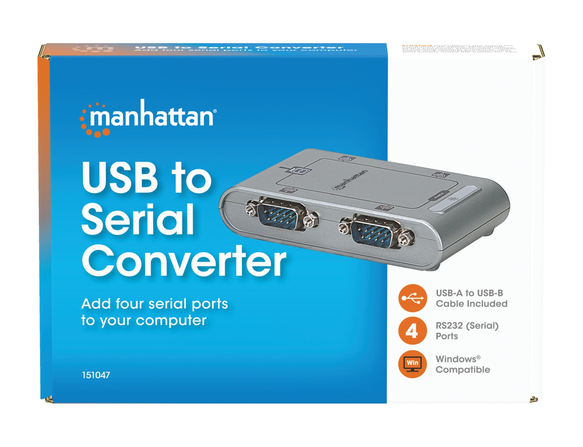 Convertitore da USB a 4 porte seriali - Manhattan IDATA USB-SER-4