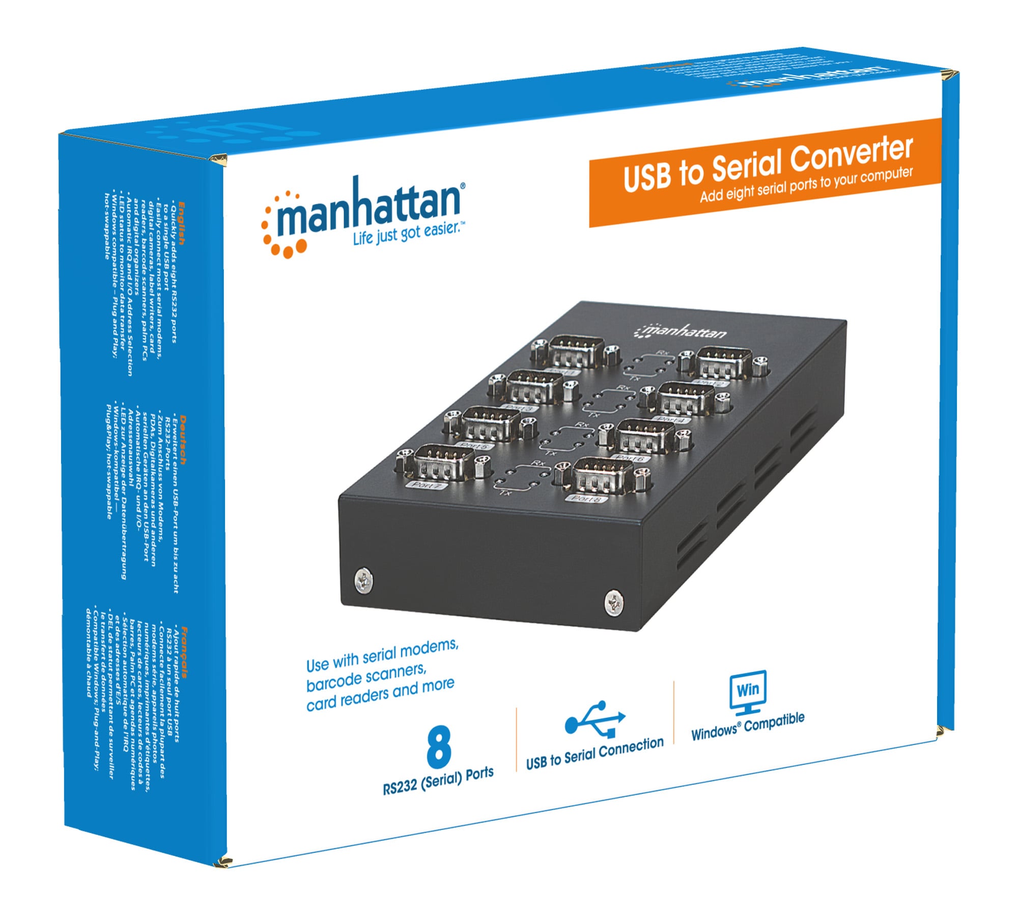 Convertitore da USB a 8 porte seriali - Manhattan IDATA USB-SER-8