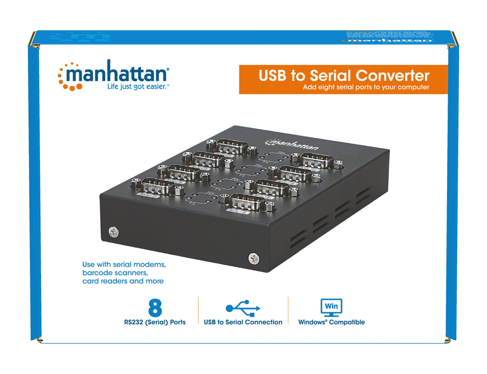 Convertitore da USB a 8 porte seriali - Manhattan IDATA USB-SER-8