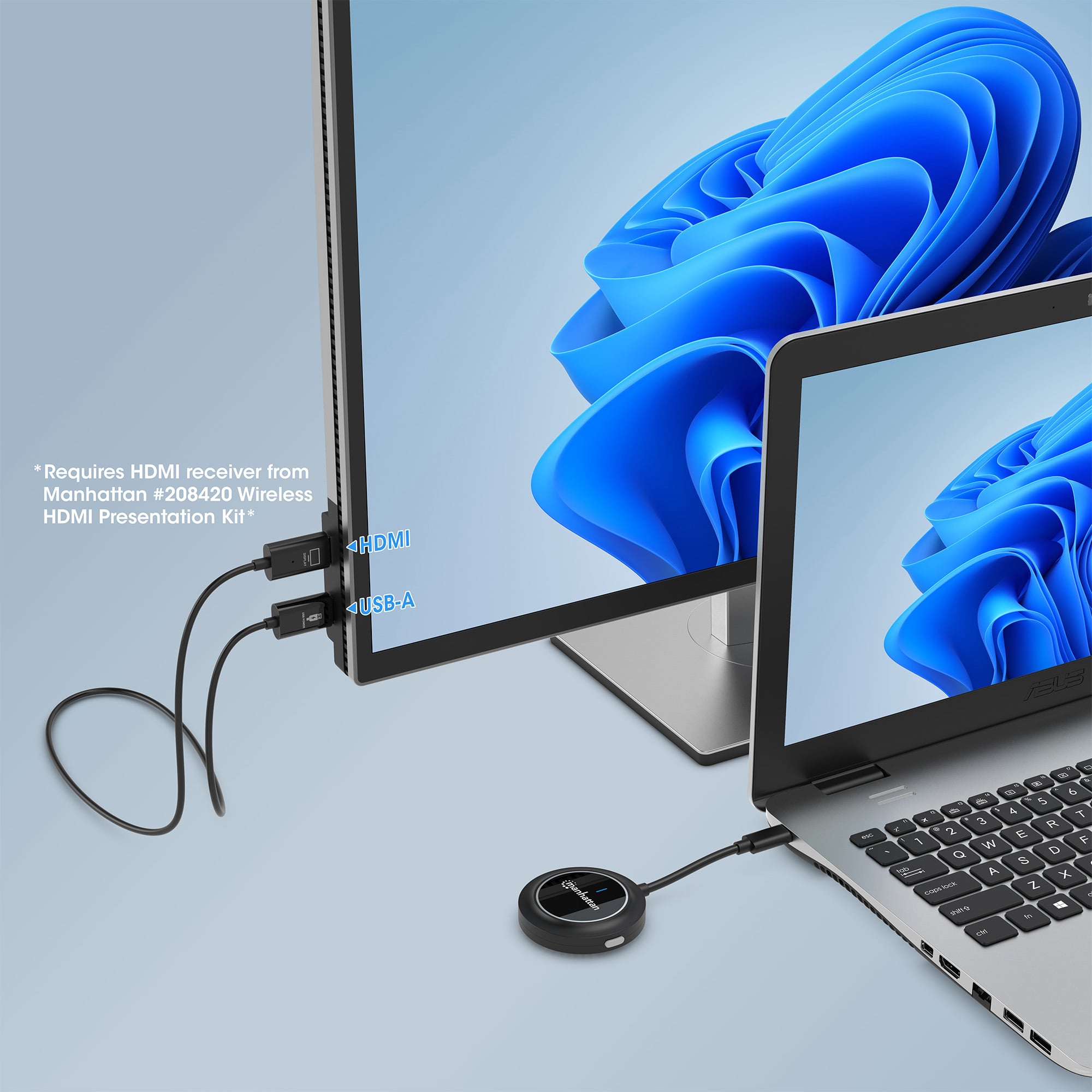 Adattatore Wireless HDMI 1080p con Trasmettitore USB-C™ per IDATA USBC-1080WL - Manhattan IDATA USBC-1080TXC