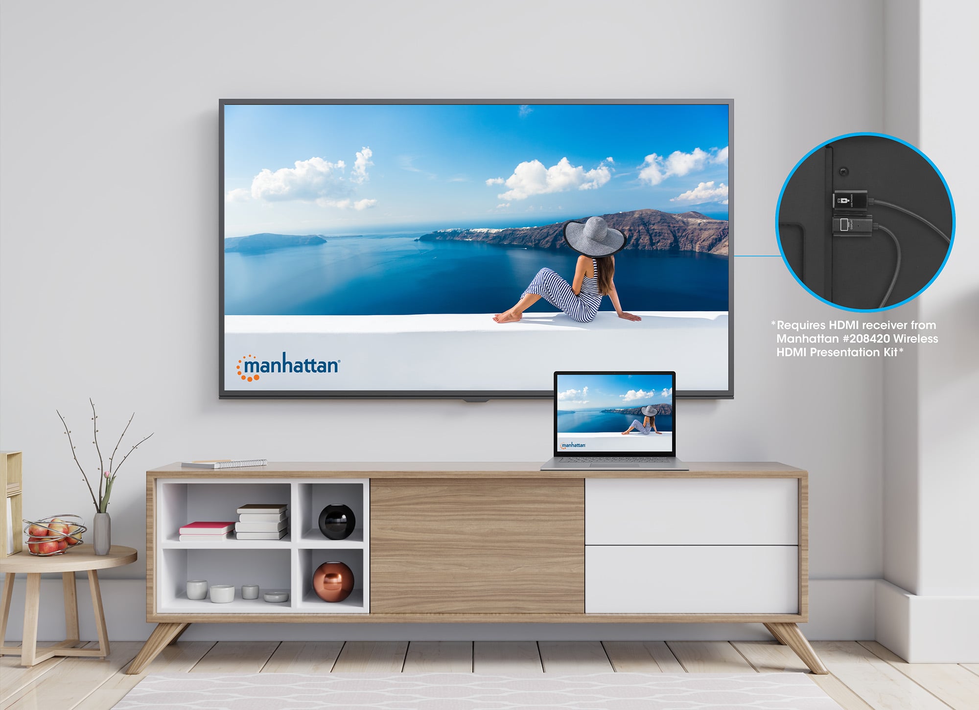 Adattatore Wireless HDMI 1080p con Trasmettitore HDMI per IDATA USBC-1080WL - Manhattan IDATA USBC-1080TXH