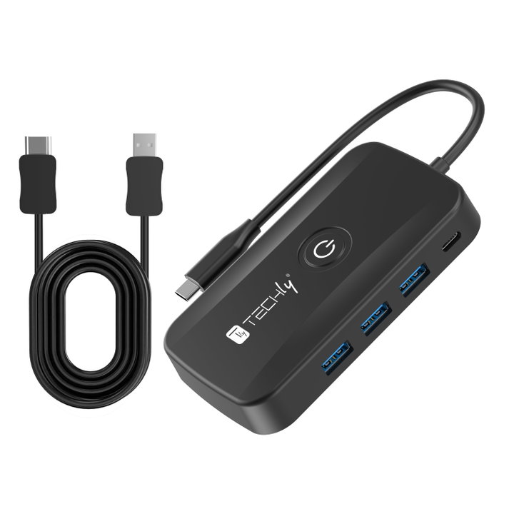Wireless video extender adapter with USB-C hub 5 -in- 1 - Techly IDATA USBC-HUB 5 WL
