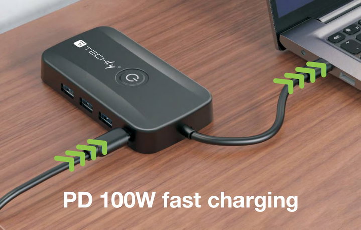 Wireless video extender adapter with USB-C hub 5 -in- 1 - Techly IDATA USBC-HUB 5 WL
