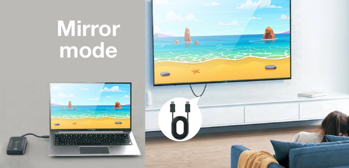 Wireless video extender adapter with USB-C hub 5 -in- 1 - Techly IDATA USBC-HUB 5 WL
