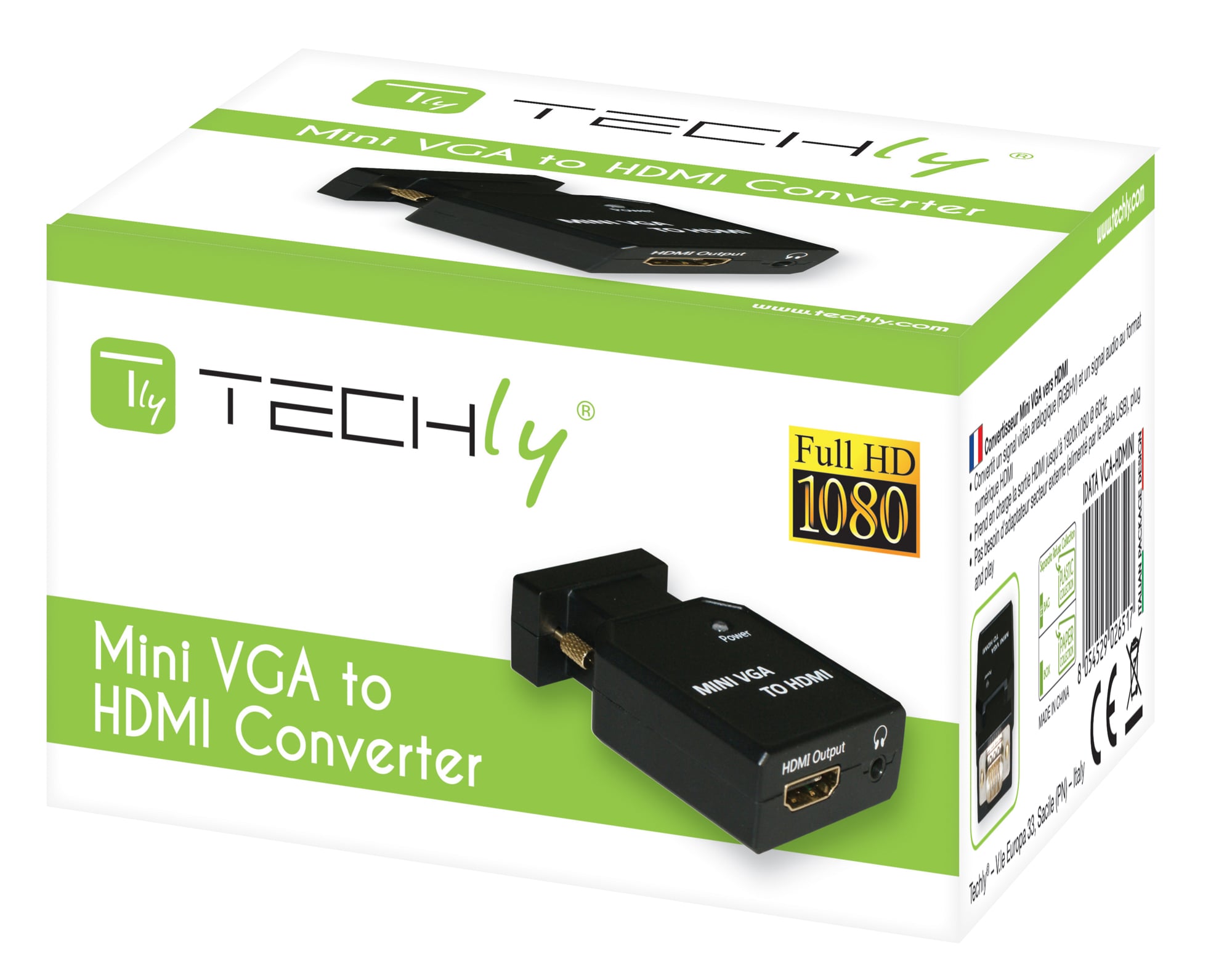 Mini VGA+Audio Converter to HDMI - Techly IDATA VGA-HDMINI