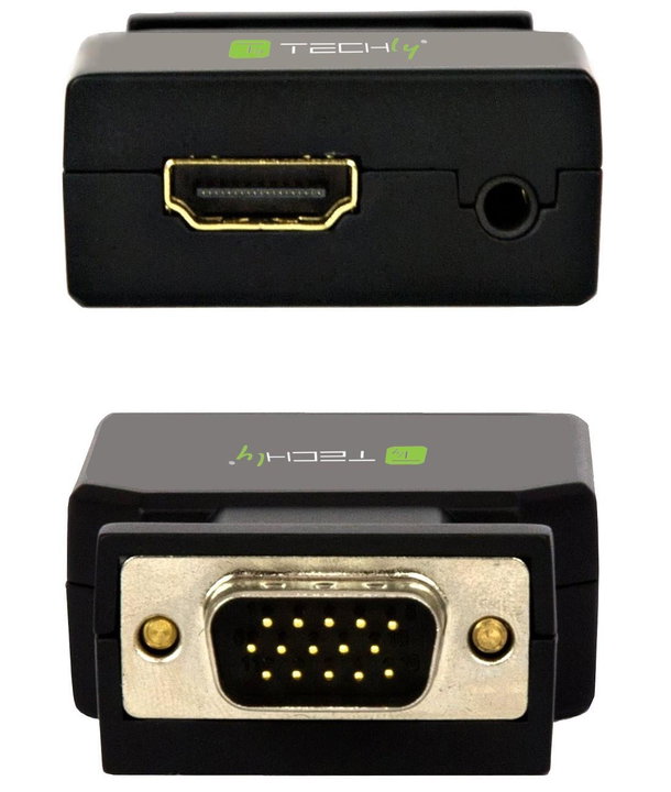 Mini Convertitore VGA+Audio a HDMI - Techly IDATA VGA-HDMINI