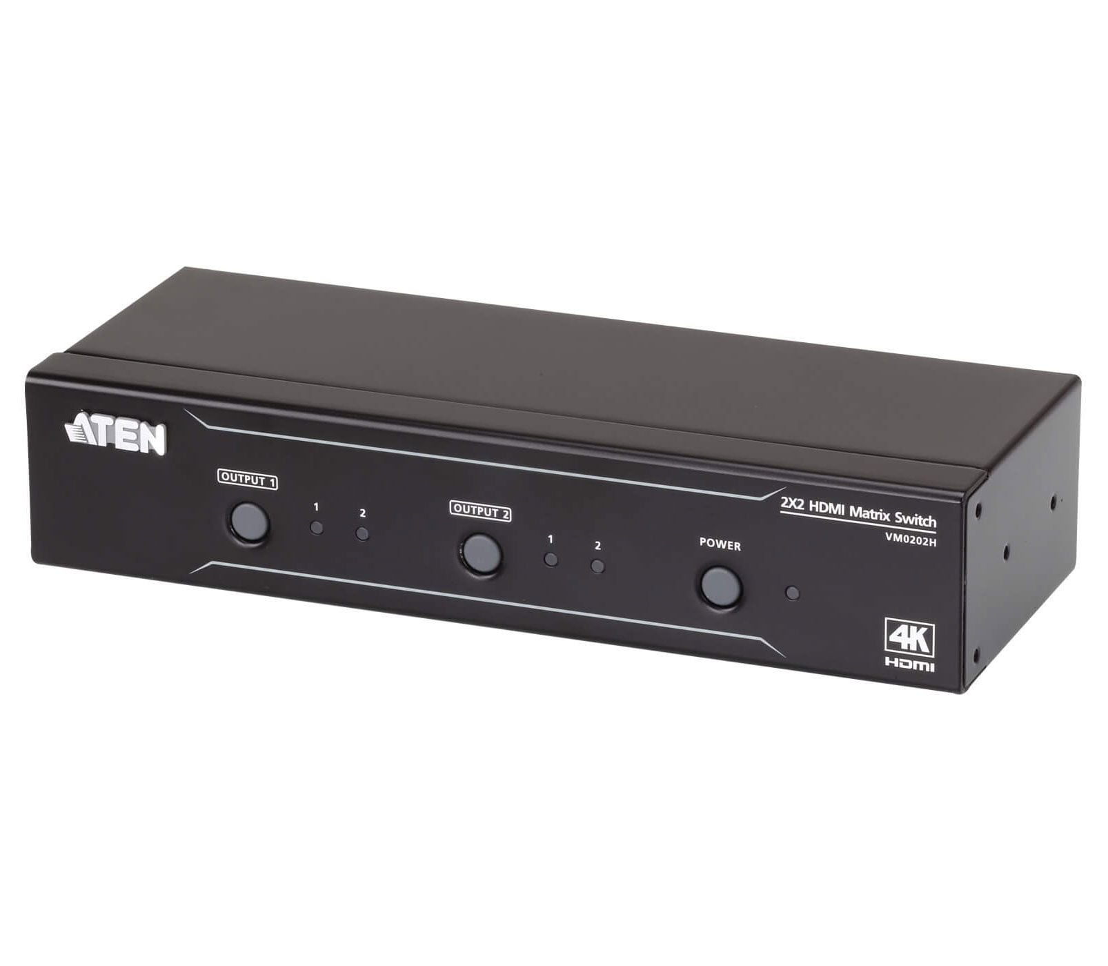 Switch Matrix 2 x 2 HDMI 4 K with IR remote control - Aten IDATA VM- 0202 H
