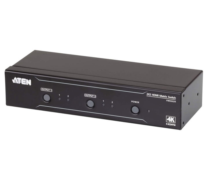 Switch Matrix 2 x 2 HDMI 4 K with IR remote control - Aten IDATA VM- 0202 H