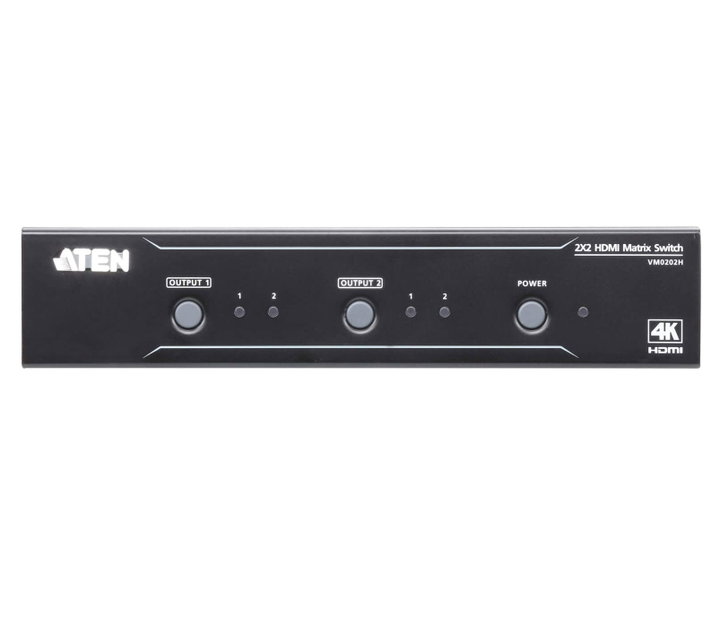 Switch Matrix 2 x 2 HDMI 4 K with IR remote control - Aten IDATA VM- 0202 H