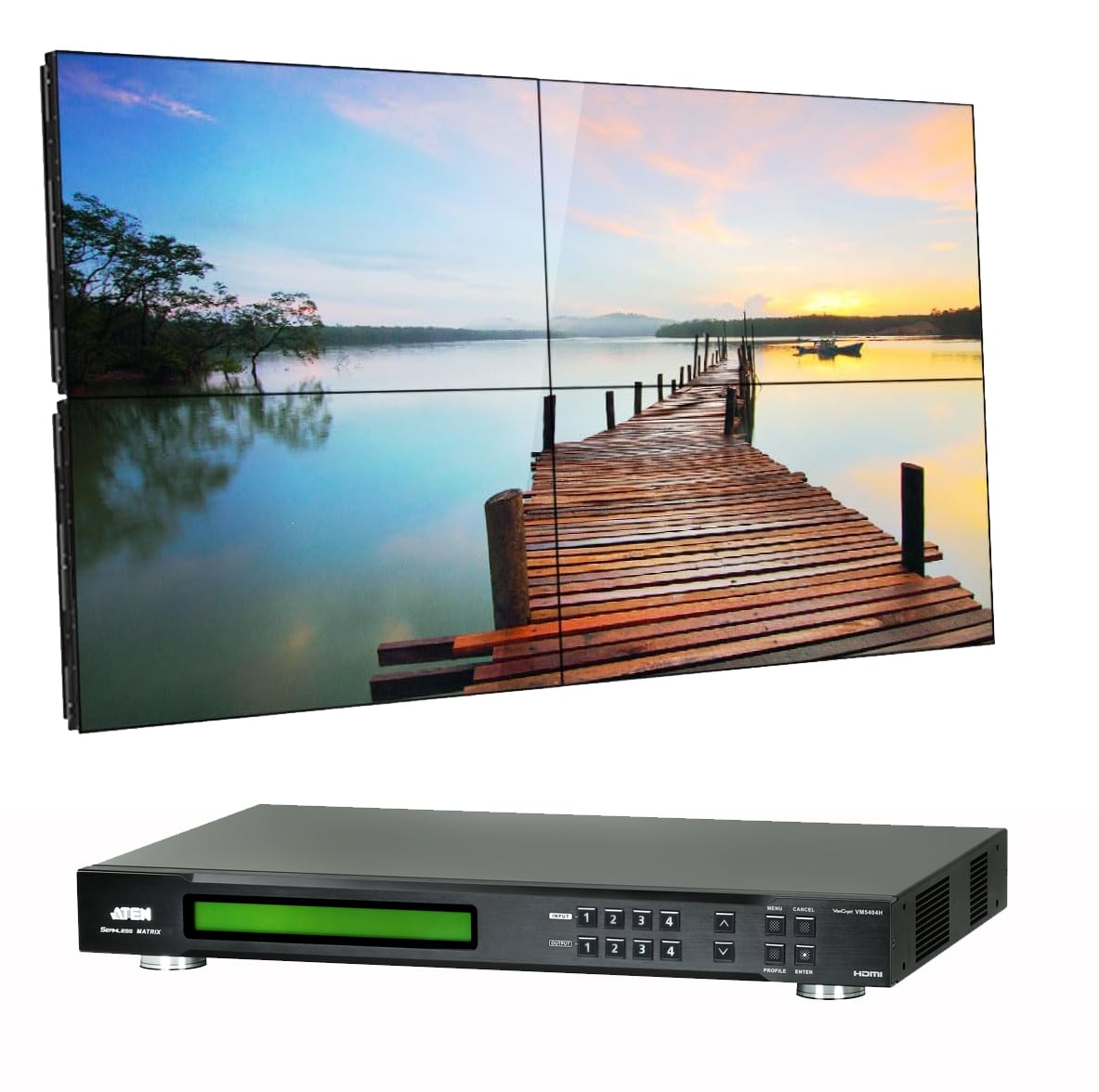 Switch Matrix 4 x 4 HDMI with Videowall and Scaler - ATEN IDATA VM- 5404 H