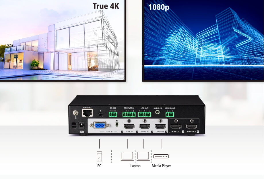 Switch matrix per presentazioni True 4K 4 x 2, VP1420 - Aten IDATA VP-1420