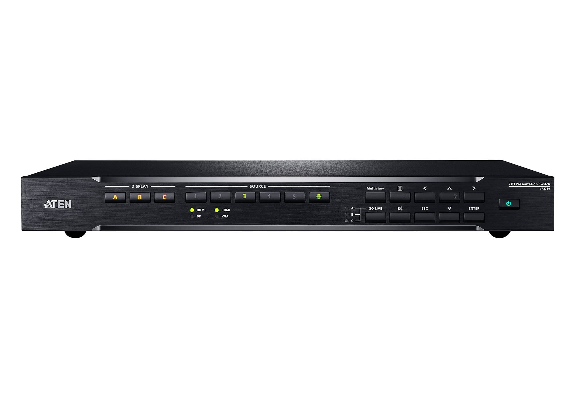 Switch Matrix Presentazioni 7x3 Scaler Mixer Audio e HDBaseT, VP2730 - Aten IDATA VP-2730