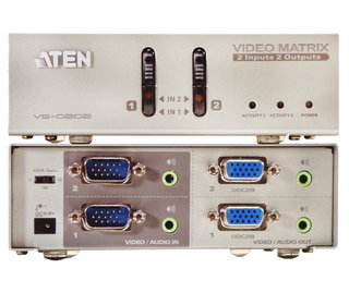 Matrix Switch Video 2 IN 2 OUT VGA with audio - Aten IDATA VS- 0202