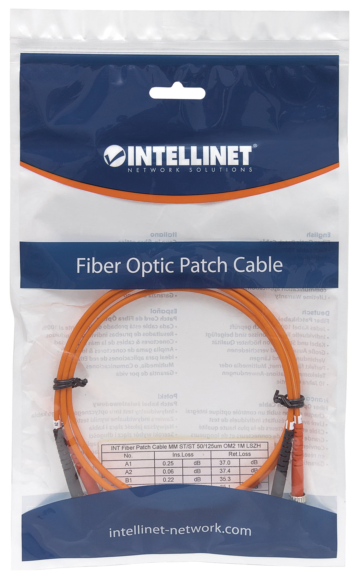 Bretella Fiber Optics Duplex Multimodale 2 m ST/ST OM 2 - Intellinet ILWL D 5 -A- 020 I