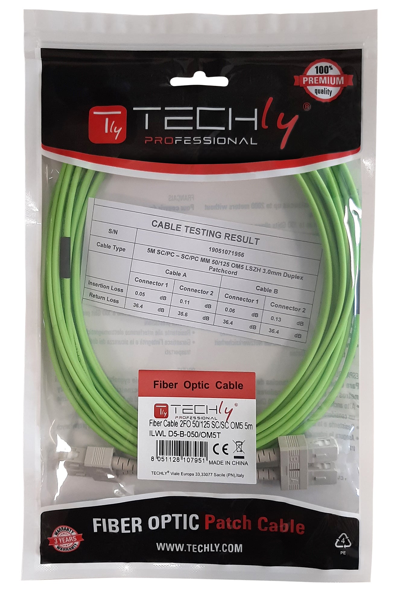 Multimodal fibre cable OM 5 SC/SC 50 / 125 20 m - Techly Professional ILWL D 5 -B- 200 /OM 5 T
