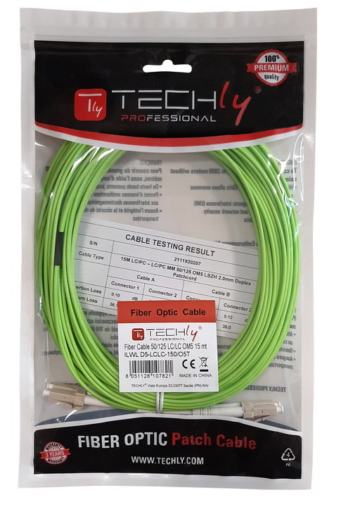 Cavo Fibra Ottica Multimodale OM5 LC/LC 50/125 5m - Techly Professional ILWL D5-LCLC-050/O5T