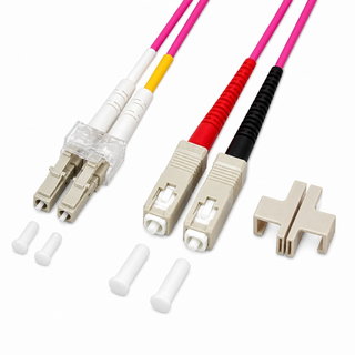 Cavo fibra ottica multimodale OM4 SC/LC 50/125 duplex 3m fucsia - Techly Professional ILWL D5-SCLC-030/OM4