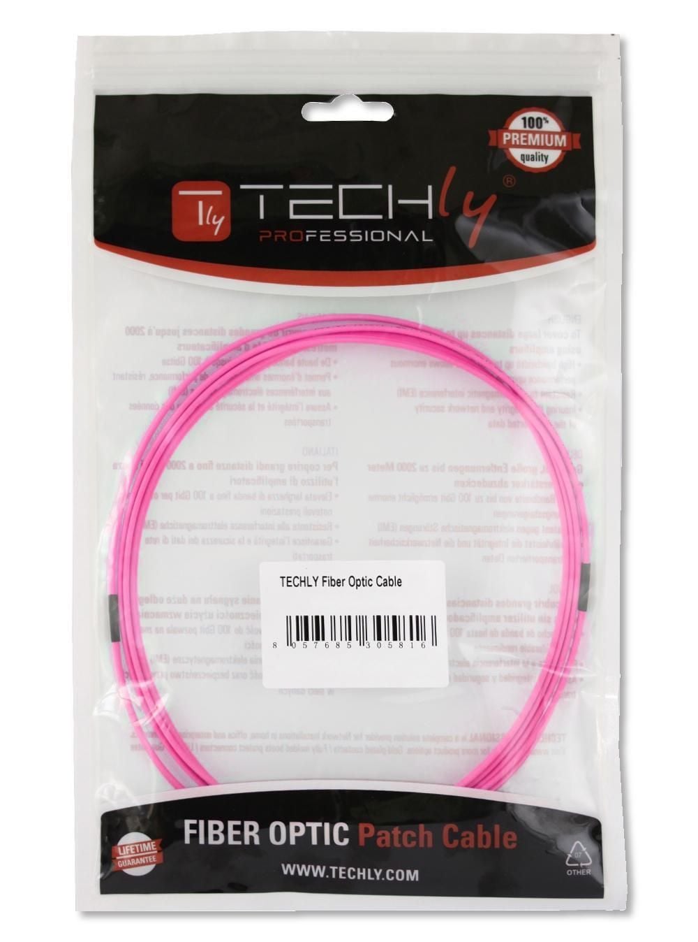Cavo Fibra Ottica Multimodale OM4 SC/LC 50/125 10m - Techly Professional ILWL D5-SCLC-100/OM4