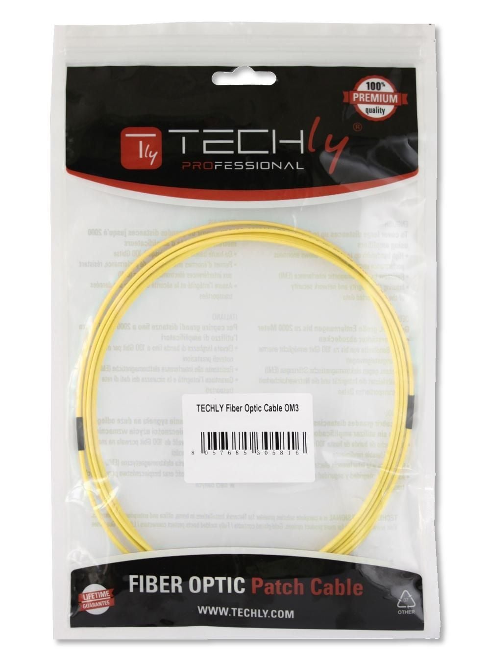 Cavo Fibra Ottica Monomodale OS2 LC/LC 9/125 20m - Techly Professional ILWL D9-LCLC-200