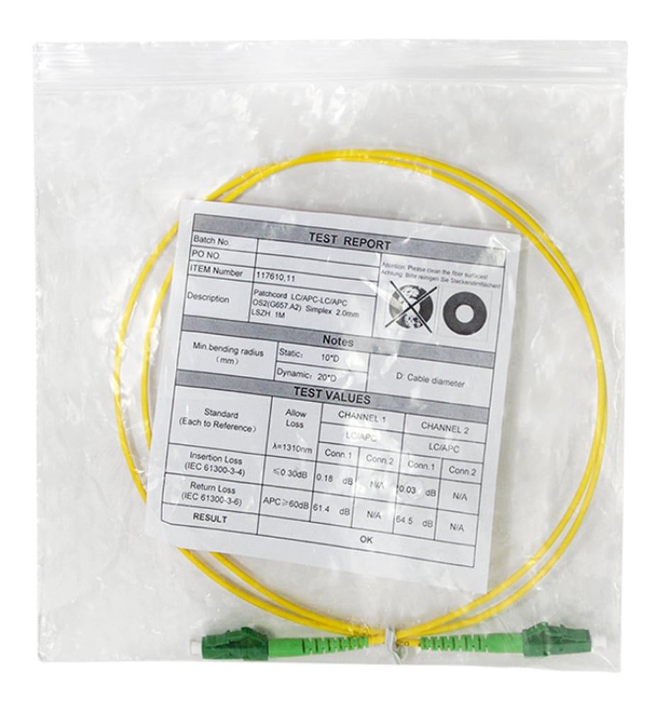 Monomodal fiber optic cable OS 2 LC/APC-LC/APC 9 / 125 3 m - Logilink ILWL D 9 -MLLA- 030